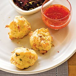 Shrimp Toast Puffs with Two Sauces recipe