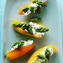 Mini Peppers Filled with Goat Cheese and Asparagus recipe