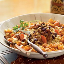 Roasted Vegetable Couscous with Chickpeas and Onion–Pine Nut Topping (Al Cuscus bil Khodar al-mausim) recipe