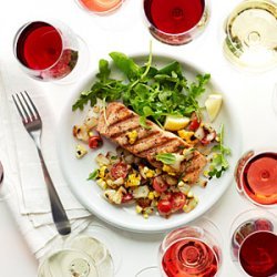 Wild Salmon with Grilled Sweet Onion and Corn Relish recipe