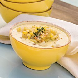 Corn Chowder with English Peas recipe