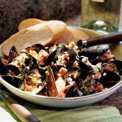 Mussels in Tomato-Basil Wine Sauce recipe