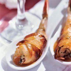 Bacon-wrapped Shrimp with Basil-Garlic Stuffing recipe