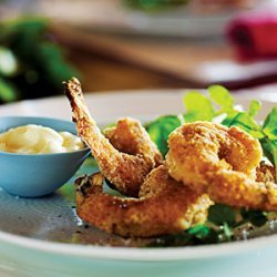 Crispy Shrimp with Arugula and Lemony Mayo recipe
