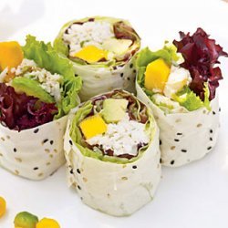 Crab Salad Rolls with Ginger-Plum Sauce recipe