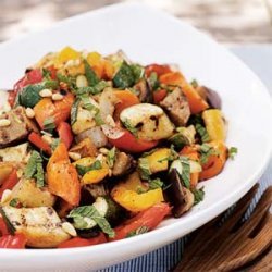 Grilled Eggplant and Pepper Salad recipe