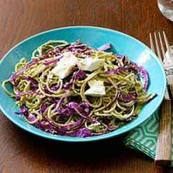 Cold Soba and Feta Salad with Edamame Pesto recipe