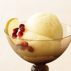Sorbet with Glazed Pear Slices recipe
