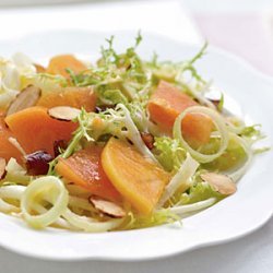 Frisee Salad with Persimmons, Dates, and Almonds recipe