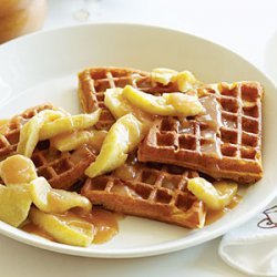 Buttermilk Pumpkin Waffles with Apples and Apple Cider Syrup recipe
