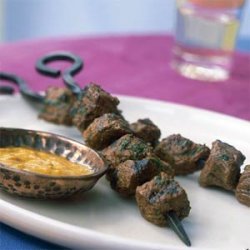Anticuchos with Roasted Yellow Pepper Sauce (Peruvian Beef Kebabs) recipe