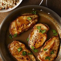 Cider-Glazed Chicken with Browned Butter-Pecan Rice recipe