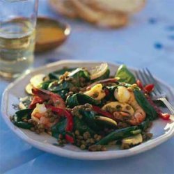 Curried Lentil-Spinach Salad with Shrimp recipe