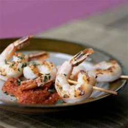 Grilled Shrimp Skewers with Romesco recipe