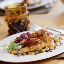 Glazed Cornish Hens with Wild Rice-and-Apricot Stuffing recipe