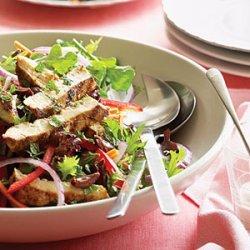 Grilled Chicken on Greens with Creamy Harissa Dressing recipe