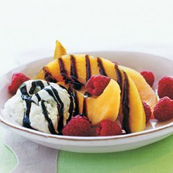 Cantaloupe with Balsamic Berries and Cream recipe