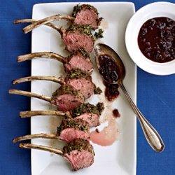 Herbed Rack of Lamb with Lingonberry Sauce recipe