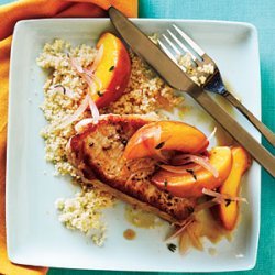 Skillet Pork Chop Saute with Peaches recipe