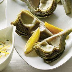 Artichokes with Garlic-Thyme Mayonnaise recipe