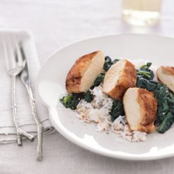 Ginger-Stuffed Chicken with Sesame Spinach recipe