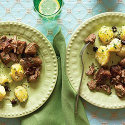 Marinated Roast Pork with Cilantro Potatoes recipe