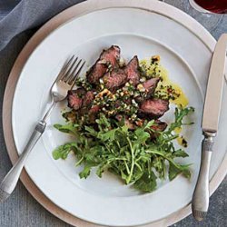 Hanger Steak with Herb-Nut Salsa recipe