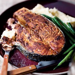 Spice-Rubbed Salmon Steaks With Mashed Potatoes recipe