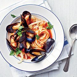 Mussels Fra Diavolo with Linguine recipe