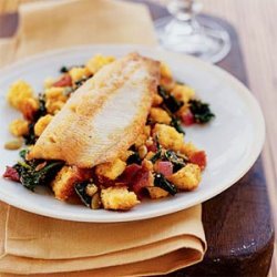 Pan-Fried Trout with Cornbread Salad recipe