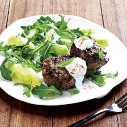 Mini Greek-Style Meat Loaves with Arugula Salad recipe