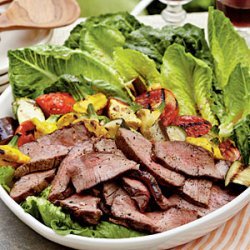 Grilled Steak-and-Ratatouille Salad with Basil-Garlic Vinaigrette recipe