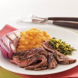 Grilled Flank Steak with Balsamic Glaze and Orange Gremolata recipe