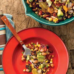 Pinto, Black, and Red Bean Salad with Grilled Corn and Avocado recipe