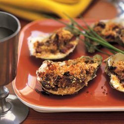 Baked Oysters with Bacon and Leeks recipe