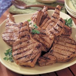 Brined Pork Chops with Spicy Chutney Barbecue Sauce recipe