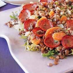Kielbasa and Lentil Salad with Warm Mustard-Fennel Dressing recipe