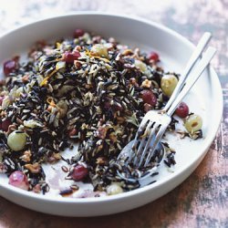 Wild Rice Dressing with Roasted Grapes and Walnuts recipe