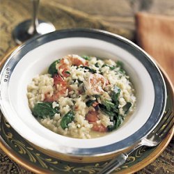 Shrimp Risotto with Baby Spinach and Basil recipe