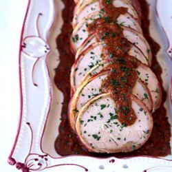 Bacon-Wrapped Turkey Breast with Hazelnut Mole recipe