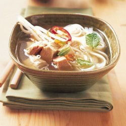 Asian Turkey-Noodle Soup with Ginger and Chiles recipe