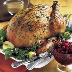 Herb-Roasted Turkey with Apple Cider Gravy recipe
