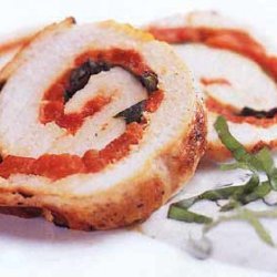 Grilled Pepper, Basil, and Turkey Roulade with Basil Sour Cream Sauce recipe