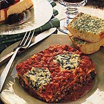 Turkey Sausage-Spinach Lasagna with Spicy Tomato Sauce recipe
