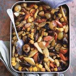 Cornbread Dressing with Roasted Fall Vegetables recipe