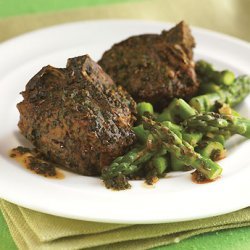 Roasted Lamb Chops with Charmoula and Skillet Asparagus recipe