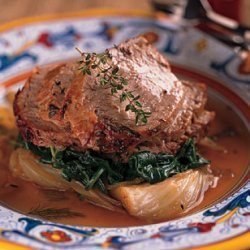 Veal Roasted with Shallots, Fennel and Vin Santo recipe
