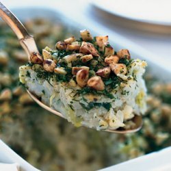 Cauliflower-Leek Kugel with Almond-Herb Crust recipe