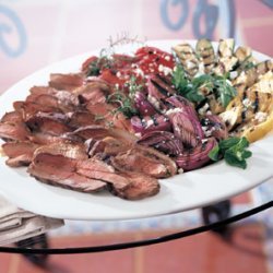 Grilled Butterflied Leg of Lamb and Vegetables with Lemon-Herb Dressing recipe