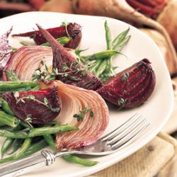 Roasted Green Bean, Red Onion, and Beet Salad recipe
